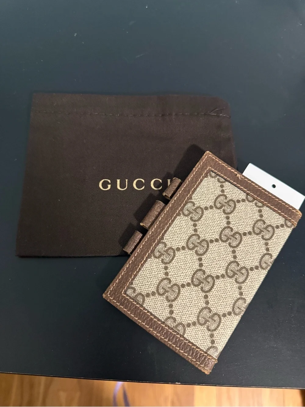 Gucci Vintage Bifold Beige and Brown GG Monogram Card/Passport Holder! Unisex!